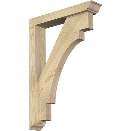 Ekena Millwork Merced Traditional Rough Sawn Bracket w/ Offset Brace, Douglas Fir, 4"W x 20"D x 28"H BKT0402X20X28MRC01RDF